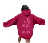 Felpe con cappuccio per le donne parole grafiche felpe con cappuccio per le donne felpe con cappuccio vestiti preppy felpa a maniche lunghe top, Rosso, XL