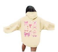 Felpe con cappuccio per le donne parole grafiche felpe con cappuccio per le donne felpe con cappuccio vestiti preppy felpa a maniche lunghe top, Beige, XL