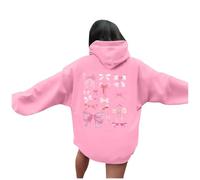 Felpe con cappuccio per le donne parole grafiche felpe con cappuccio per le donne felpe con cappuccio vestiti preppy felpa a maniche lunghe top, rosa, XL