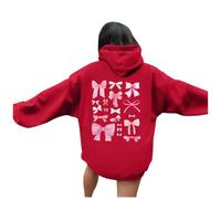 Felpe con cappuccio per le donne parole grafiche felpe con cappuccio per le donne felpe con cappuccio vestiti preppy felpa a maniche lunghe top, Rosso, XL