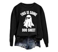 Felpe con cappuccio per ragazze adolescenti This Is Some Boo Sheet Sweatshirt Halloween Funny Ghost Graphic Sweatshirt Spooky Season Party Maglione Autunno Pullover Top, Nero , L