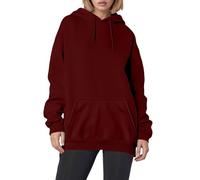 Felpe con cappuccio preppy grafiche invernali 2026 Meet at The Ocean per donne ragazze felpe oversize a maniche lunghe pullover top, vino, L