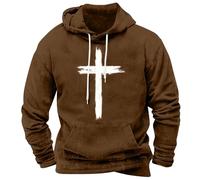 Felpe con cappuccio retrò da uomo alla moda autunno moda uomo I Can'T But I Know A Guy Abiti sportivi per Inddoor Outdoor Regali di Natale, Marrone, 3XL