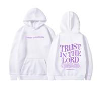 Felpe con cappuccio sottili foderate in pile da donna Trust In The Lord Jesus con cappuccio Top Sherpa Cold Weather Gear Lettera Grafica Christian con cappuccio Abiti alla moda College Pullover