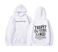 Felpe con cappuccio spesse foderate in pile da donna calde Trust In The Lord Cold Weather Gear con cappuccio Top Grafica alla moda Lettera di Gesù Abiti cristiani 2025 con fodera in pile Essential