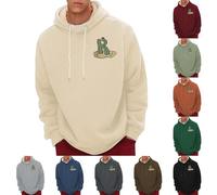 Felpe con cappuccio termiche da uomo calde con cappuccio foderate in pile carino stampato con cactus pullover invernale con cappuccio classico foderato in pelliccia felpe accoglienti abbigliamento da