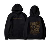 Felpe con cappuccio termiche foderate in pile per le donne spesse Trust In The Lord Caldo Pullover con cappuccio Felpe con cappuccio Autunno Alla moda Lettera Grafica Cristiano Gesù Maglioni a maniche