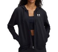 Under Armour Donna Rival Terry Full Zip, Felpa della Tuta con Cappuccio Calda, Comoda e Traspirante, Felpa con Zip per Sport e Abbigliamento Casual,Black/White,MD