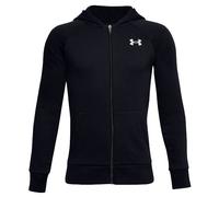 Under Armour Felpa Con Cappuccio Rival Cotton Full Zip Felpa Con Cappuccio, Bambino, Black / / Onyx White (001), YMD
