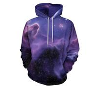 Felpe con Cappuccio Unisex con Stampa 3D con Grafica Nebulosa Galaxy, Maniche Lunghe Fantascienza del Futuro Hoodies Pullover Casual Streetwear con Tasca per Abiti Autunno Inverno