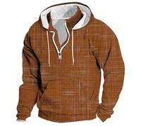 Felpe con Cappuccio Uomo Pullover Uomo Zippato Solido Giacche Cargo con Multitasche Casual Uomo Tuta Sportiva Uomo Di Grandi Dimensioni Dolcevita Pullover Autunno Inverno Moda, Z-Caffè, XL