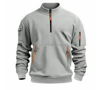 Felpe con mezza zip da uomo UK, felpe a maniche lunghe con risvolto tinta unita, pullover da uomo, casual, comode, termiche con tasche, felpa resistente alla moda senza cappuccio, top autunno inverno