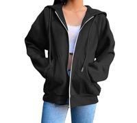 Felpe con Zip da Donna, Felpe Donna Stampa di Lettere Hoodie Hip Hop a Maniche Lunghe Athletic Interlock Zip Moda Casual Felpe Lunghe Donna per La Vita Quotidiana E Lo Sport