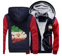 Felpe Con Zip E Cappuccio Da Uomo L'Iran Bandiera Nazionale Giacca In Pile Felpa Casual Con Zip Maniche Lunghe Felpa Top Tasca Marsupio Stile Classico Del Regno Unito Felpe Da Lavoro