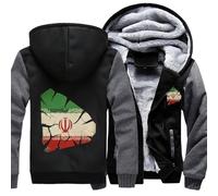 Felpe Con Zip E Cappuccio Da Uomo L'Iran Bandiera Nazionale Giacca In Pile Felpa Casual Con Zip Maniche Lunghe Felpa Top Tasca Marsupio Stile Classico Del Regno Unito Felpe Da Lavoro