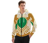 Felpe con Zip E Cappuccio Grande Libia Emblema Nazionale Maglia A Maniche Lunghe Autunno Inverno Termica Top con Tasche Stile Classico del Regno Unito Felpe da Lavoro