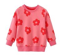 Felpe da Bambino Fiore Sweatshirts Pullover Maglione Maniche Lunghe Scollo Rotondo Top Maglietta per Bambini 2-3 Anni