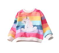Felpe da Bambino Unicorno Sweatshirts Pullover Maglione Maniche Lunghe Scollo Rotondo Top Maglietta per Bambini 2-3 Anni