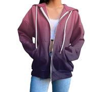 Felpe da donna con cerniera con cerniera casual Workou Graphic Goth Pullover Giacche Y2K Felpe Trendy Cool College Carino Sottile Preppy 2026 Moda Loose Fit Backwoods Donna Full Zip Up, Viola, 3XL