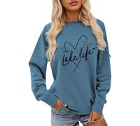Felpe da donna con grafica a lettere carine alla moda girocollo vestiti da donna a maniche lunghe abiti casual sportivi alla moda backwoods vestibilità ampia felpe autunnali vestibilità ampia Western