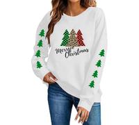Felpe da donna con stampa natalizia girocollo alla moda classica pullover | Maglione natalizio a maniche lunghe festivo, confortevole, versatile, comodo, weekend, tempo libero, cena in famiglia