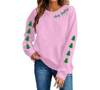 Felpe da donna con stampa natalizia girocollo alla moda classica pullover | Maglione natalizio a maniche lunghe festivo, confortevole, versatile, comodo, weekend, tempo libero, cena in famiglia