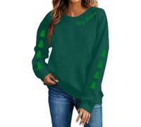 Felpe da donna con stampa natalizia girocollo alla moda classica pullover | Maglione natalizio a maniche lunghe festivo, confortevole, versatile, comodo, weekend, tempo libero, cena in famiglia