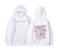 Felpe da donna foderate in pile Trust In The Lord Felpe invernali a maniche lunghe per il freddo Gear Pullover Vestiti 2025 Christian con cappuccio alla moda Gesù grafica Lettera Abiti Autunno Isolato