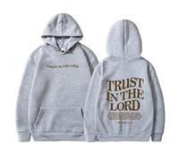 Felpe da donna foderate in pile Trust In The Lord Felpe termiche Lettera Calda con cappuccio Top 2025 Grafica alla moda Manica Lunga Gesù Christian Felpe Autunno Spessa Y2K University Vintage Workou