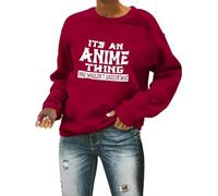 Felpe da donna Gameday Football It's An Anime Thing You Wouldn'T Understand Felpe Y2K stagione di calcio Game Day Maglioni a maniche lunghe sottili amanti del calcio Baseball abiti grafici Workou
