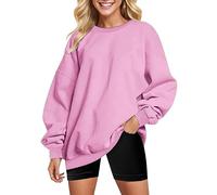 Felpe da donna Loose Fit Inverno Autunno Comfort Drop Spalla Felpe con cappuccio Sport Tinta unita Vestiti Workou Leggero Moda Cartoon Trendy Ladies 2025 Graphic Womens Sweatshirtss, rosa, XL
