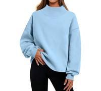 Felpe da donna morbide con collo a lupetto oversize in pile a maniche lunghe per l'autunno