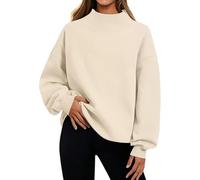 Felpe da donna morbide con collo a lupetto oversize in pile a maniche lunghe per l'autunno