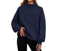 Felpe da donna morbide con collo a lupetto oversize in pile a maniche lunghe per l'autunno