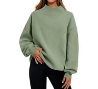 Felpe da donna morbide con collo a lupetto oversize in pile a maniche lunghe per l'autunno