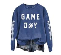 Felpe da donna per il giorno della partita di calcio da donna girocollo calcio gameday lettera autunno calcio mamma stagione calcistica gameday amante del calcio succinta manica lunga grafica da donna
