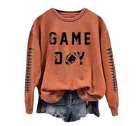 Felpe da donna per il giorno della partita di calcio da donna girocollo calcio gameday lettera autunno calcio mamma stagione calcistica gameday amante del calcio succinta manica lunga grafica da donna