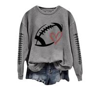 Felpe da donna per il giorno della partita di calcio da donna, girocollo, Gameday Football Skimpy Carino Stagione Calcio Mamma Calcio Gameday Amante del Calcio Manica Lunga Lettera Grafica Donna