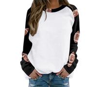 Felpe da donna per la stagione calcistica del giorno del gioco, girocollo, casual, amanti del calcio, abbigliamento per la mamma, maniche raglan, grafica Gameday calcio, top vintage, vestibilità larga