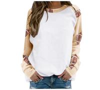 Felpe da donna per la stagione di calcio con maniche raglan casual calcio mamma amante del calcio top grafica girocollo calcio gameday country felpe con cappuccio trendy gameday calcio morbido, Beige