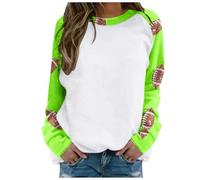 Felpe da donna per la stagione di calcio con maniche raglan casual calcio mamma amante del calcio top grafica girocollo calcio gameday country felpe con cappuccio trendy gameday calcio morbido, Verde