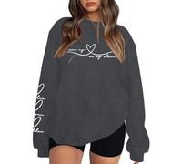 Felpe da Donna Senza Cappuccio Eleganti Lunghe Natale Crop Larghi Belli Anime Bot Dietro Fronte Traspirante Americana Croce Porta Pois Piume Limone Barchetta Vestito