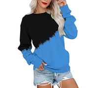 Felpe da donna taglie forti senza cappuccio - autunno maglioni da donna taglie forti - felpa a maniche lunghe con orecchie a maniche lunghe con coulisse tinta unita pullover top casual tinta unita