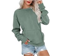Felpe da donna UK con cappuccio maglioni da donna maglioni casual vestibilità classica con cappuccio tinta unita leggera morbida pullover allentato a maniche lunghe in pile
