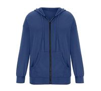 Felpe da donna Uk Full Zip - Felpa con cappuccio oversize da donna in cotone leggero Essentials Felpa con cappuccio basic a maniche lunghe Top in tinta unita Giacche Capispalla Cappotto largo Morbido