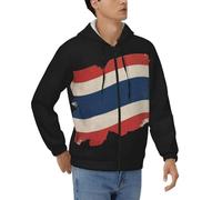 Felpe da Lavoro per Uomo Thailandia Bandiera Nazionale Felpa con Zip E Cappuccio Maglione da Lavoro per Uomo E Donna Felpa Unisex Uso Personale E Regali Stile Classico del Regno Unito Felpa con Zip