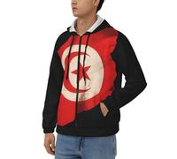 Felpe da Lavoro per Uomo Tunisia Bandiera Nazionale Felpa con Zip E Cappuccio Maglione da Lavoro per Uomo E Donna Felpa Unisex Uso Personale E Regali Stile Classico del Regno Unito Felpa con Zip
