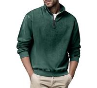 Felpe da uomo a maniche lunghe con zip a quarto maglione tinta unita polsino a costine pullover oversize autunno inverno cappotti casual intelligente versatile abbigliamento sportivo ideale per il