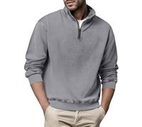 Felpe da uomo a maniche lunghe con zip a quarto maglione tinta unita polsino a costine pullover oversize autunno inverno cappotti casual intelligente versatile abbigliamento sportivo ideale per il