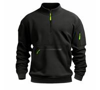 Felpe da uomo a maniche lunghe pullover maglione con zip a quarto collo felpa calda autunno inverno cappotti polsini elasticizzati e tasca a marsupio maglione casual intelligente oversize capispalla S